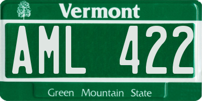 VT license plate AML422