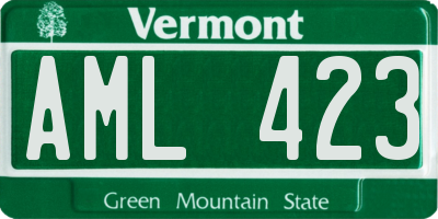 VT license plate AML423