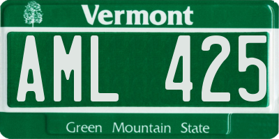 VT license plate AML425