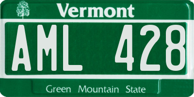 VT license plate AML428