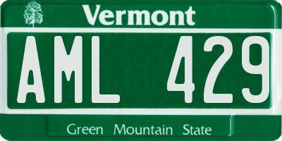 VT license plate AML429