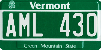 VT license plate AML430