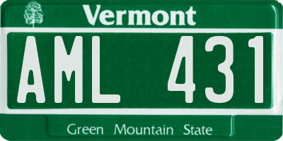 VT license plate AML431