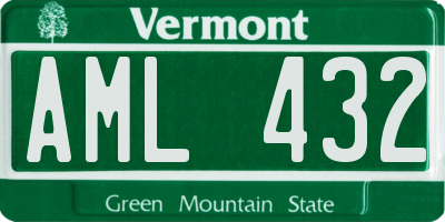VT license plate AML432