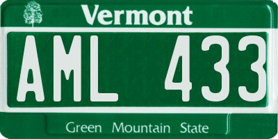 VT license plate AML433