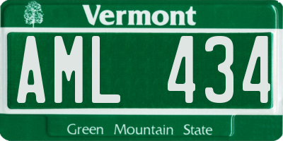 VT license plate AML434