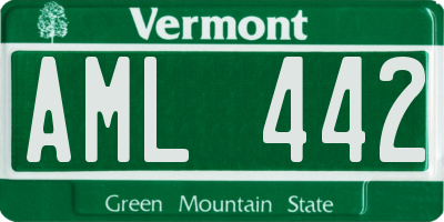 VT license plate AML442