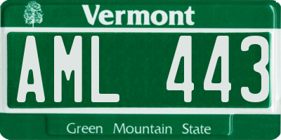 VT license plate AML443