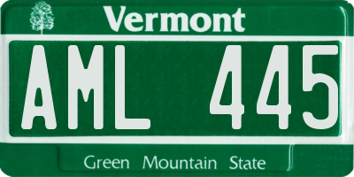 VT license plate AML445