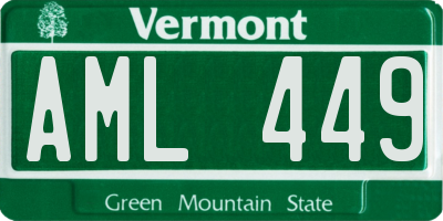 VT license plate AML449