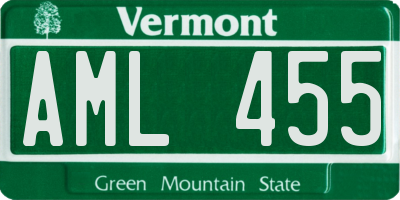 VT license plate AML455