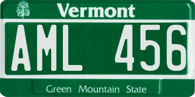 VT license plate AML456