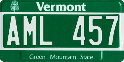 VT license plate AML457