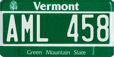 VT license plate AML458