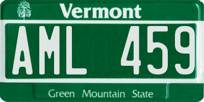 VT license plate AML459
