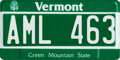 VT license plate AML463