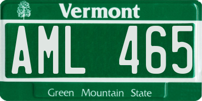 VT license plate AML465