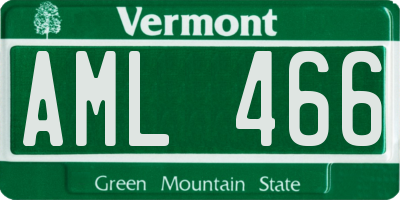 VT license plate AML466