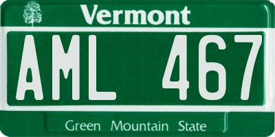 VT license plate AML467