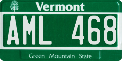 VT license plate AML468