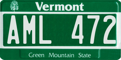 VT license plate AML472