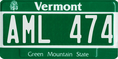 VT license plate AML474