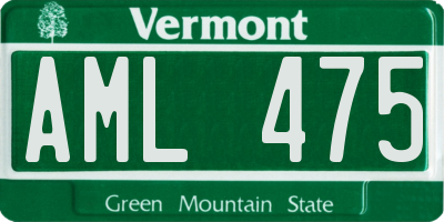 VT license plate AML475