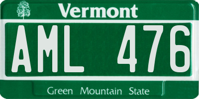 VT license plate AML476