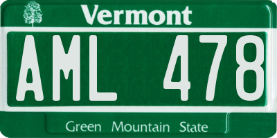 VT license plate AML478