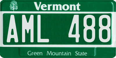 VT license plate AML488