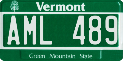 VT license plate AML489