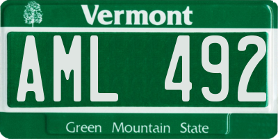 VT license plate AML492