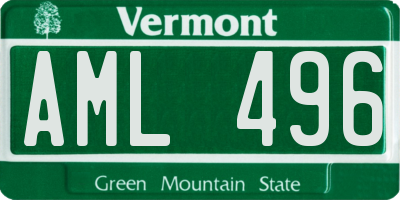 VT license plate AML496
