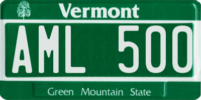 VT license plate AML500