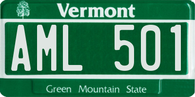 VT license plate AML501