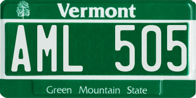 VT license plate AML505