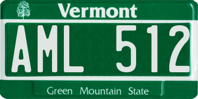 VT license plate AML512