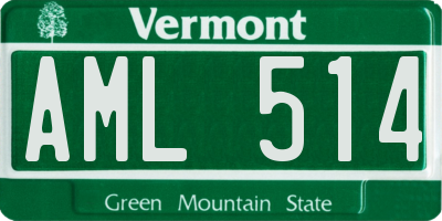 VT license plate AML514