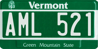 VT license plate AML521