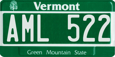 VT license plate AML522