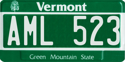 VT license plate AML523