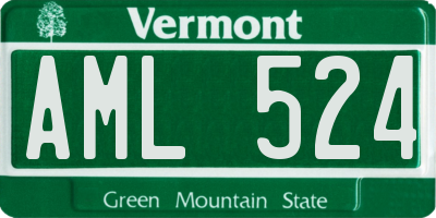 VT license plate AML524