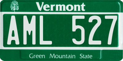 VT license plate AML527