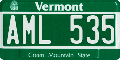 VT license plate AML535