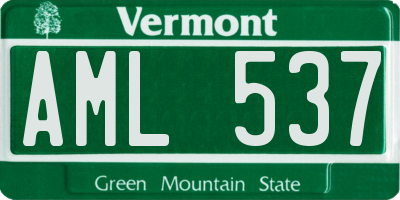 VT license plate AML537