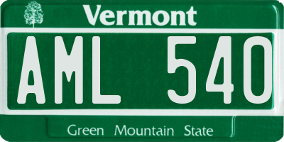 VT license plate AML540