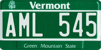 VT license plate AML545