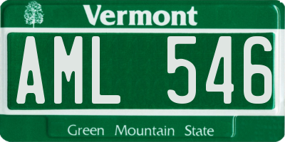 VT license plate AML546