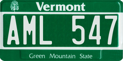 VT license plate AML547