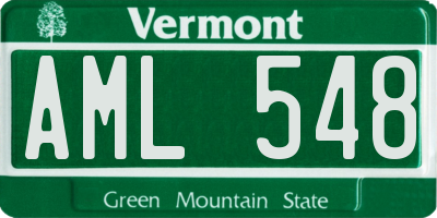 VT license plate AML548